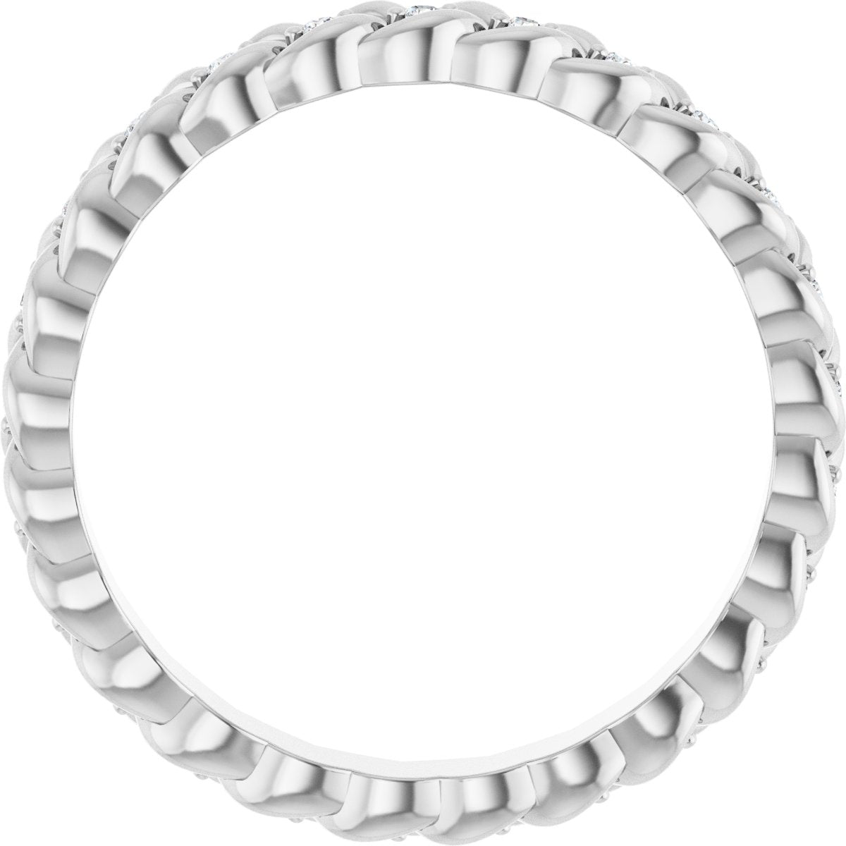 1/10 Ctw Lab-Grown Diamond Rope Band - White Gold - Lab Grown Diamond