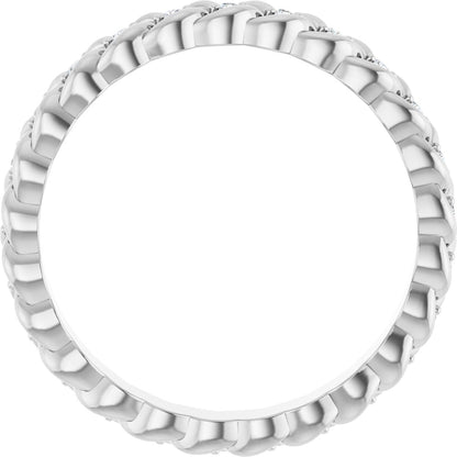 1/10 Ctw Lab-Grown Diamond Rope Band - White Gold - Lab Grown Diamond