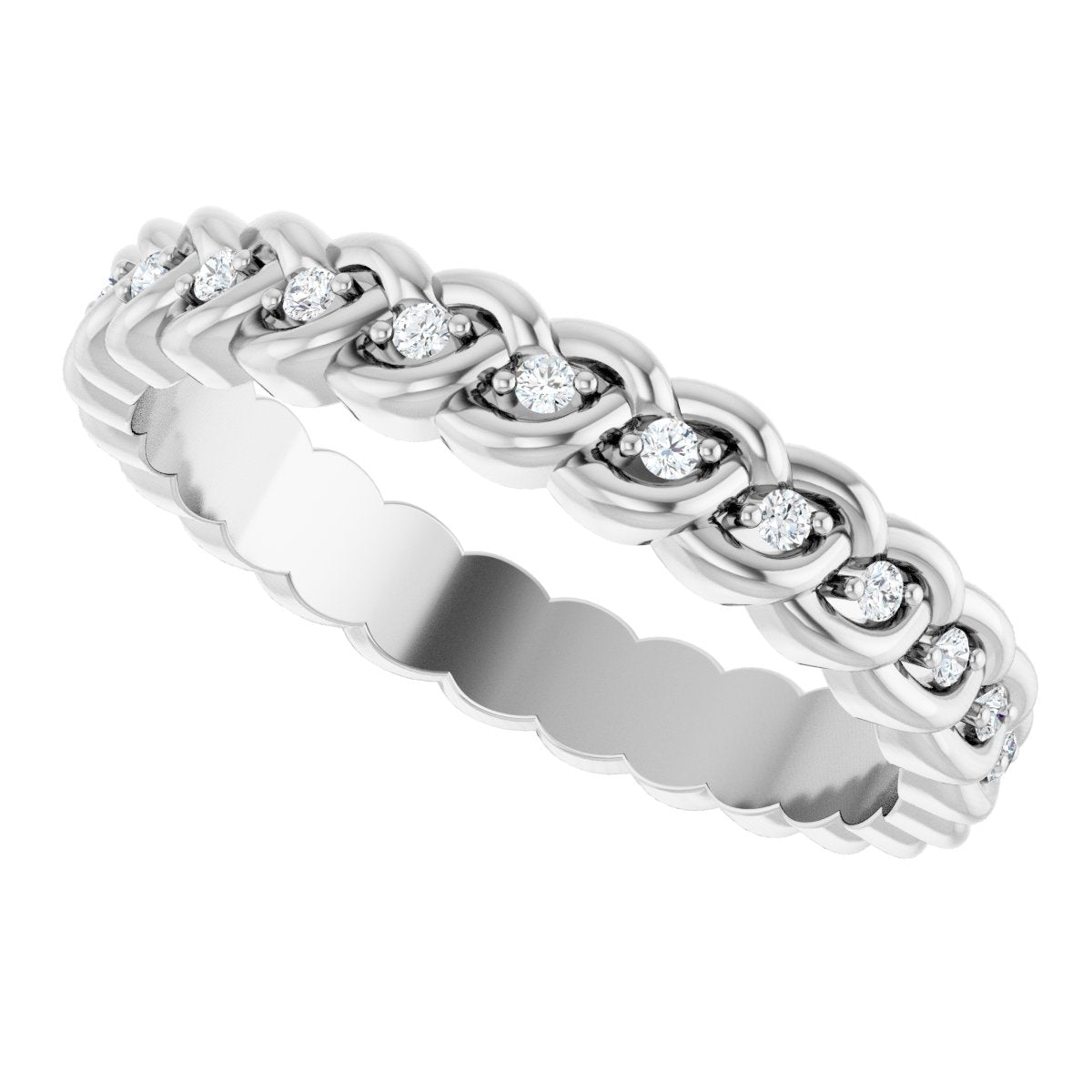 1/10 Ctw Lab-Grown Diamond Rope Band - White Gold - Lab Grown Diamond