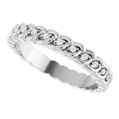1/10 Ctw Lab-Grown Diamond Rope Band - White Gold - Lab Grown Diamond