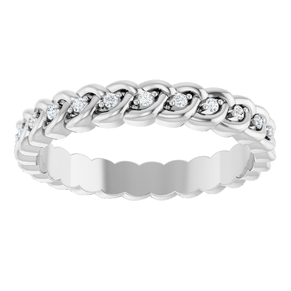 1/10 Ctw Lab-Grown Diamond Rope Band - White Gold - Lab Grown Diamond