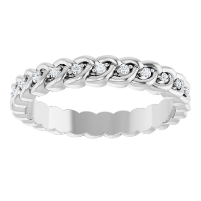 1/10 Ctw Lab-Grown Diamond Rope Band - White Gold - Lab Grown Diamond