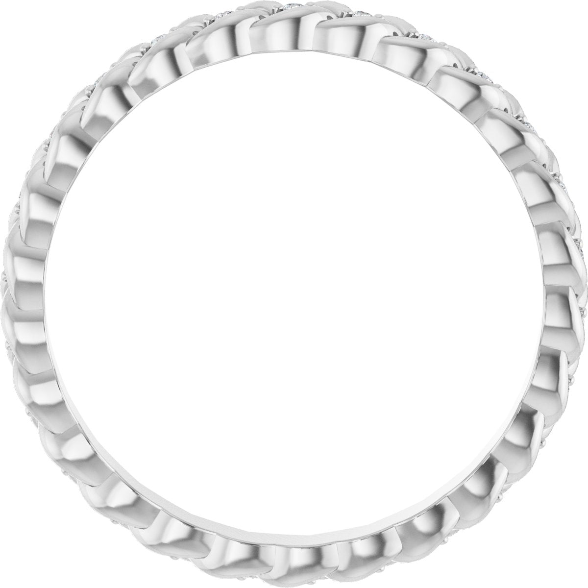 1/10 Ctw Lab-Grown Diamond Rope Band - White Gold - Lab Grown Diamond