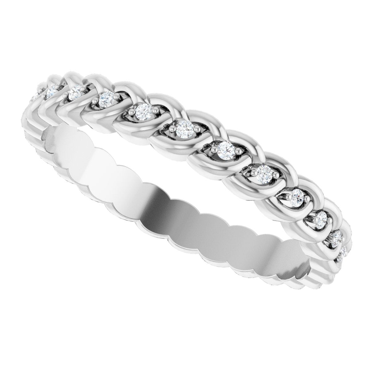 1/10 Ctw Lab-Grown Diamond Rope Band - White Gold - Lab Grown Diamond