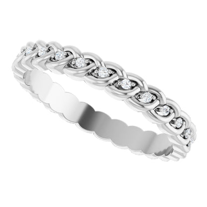 1/10 Ctw Lab-Grown Diamond Rope Band - White Gold - Lab Grown Diamond