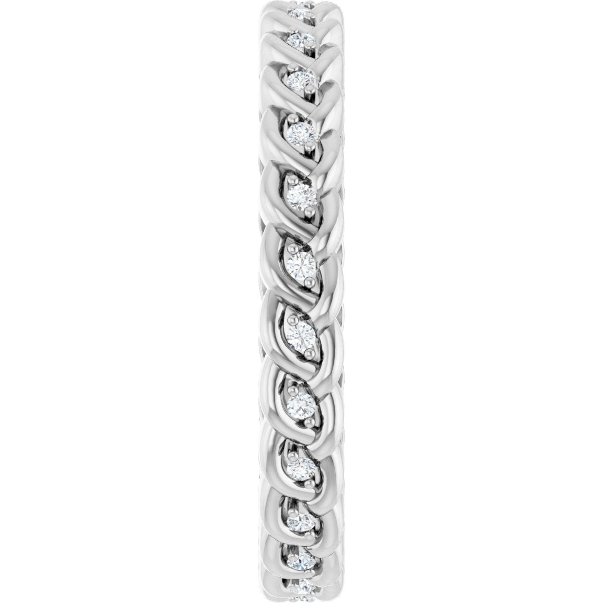 1/10 Ctw Lab-Grown Diamond Rope Band - White Gold - Lab Grown Diamond