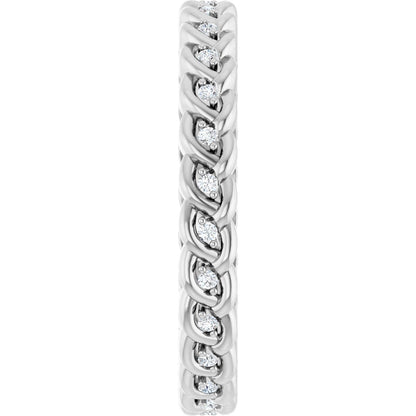 1/10 Ctw Lab-Grown Diamond Rope Band - White Gold - Lab Grown Diamond