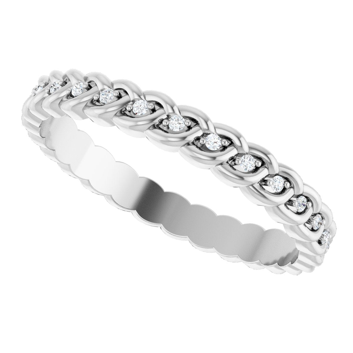 1/10 Ctw Lab-Grown Diamond Rope Band - White Gold - Lab Grown Diamond