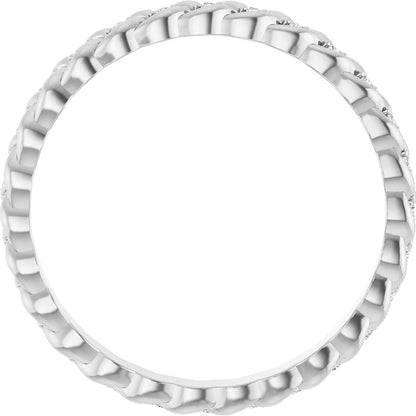 1/10 Ctw Lab-Grown Diamond Rope Band - White Gold - Lab Grown Diamond