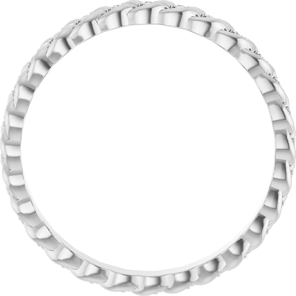 1/10 Ctw Lab-Grown Diamond Rope Band - White Gold - Lab Grown Diamond