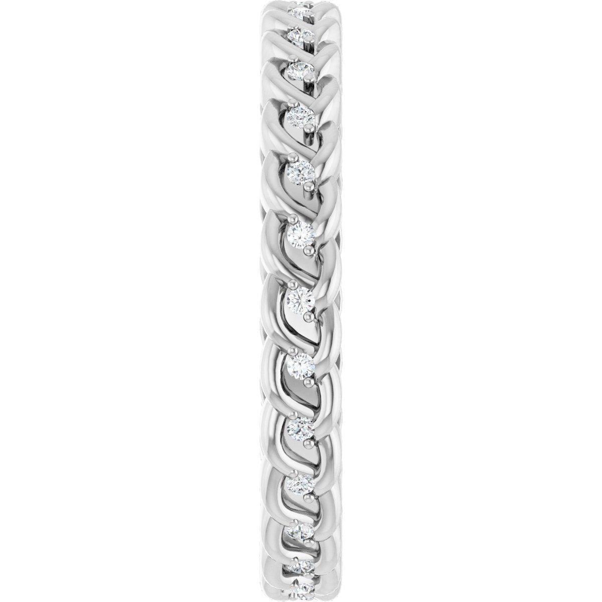 1/10 Ctw Lab-Grown Diamond Rope Band - White Gold - Lab Grown Diamond