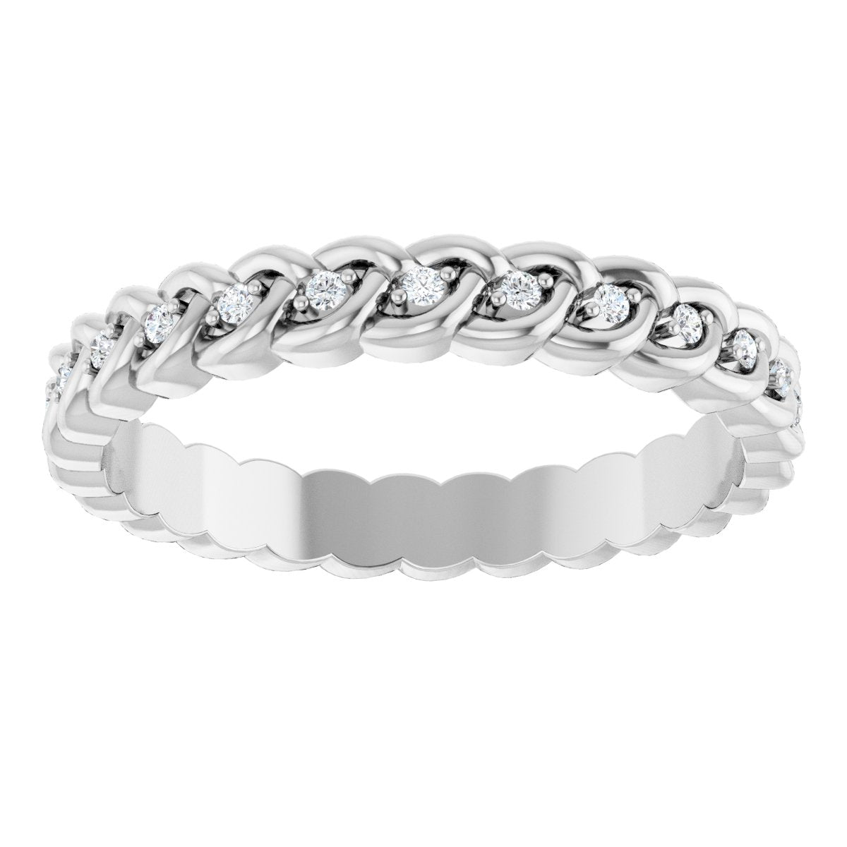 1/10 Ctw Lab-Grown Diamond Rope Band - White Gold - Lab Grown Diamond