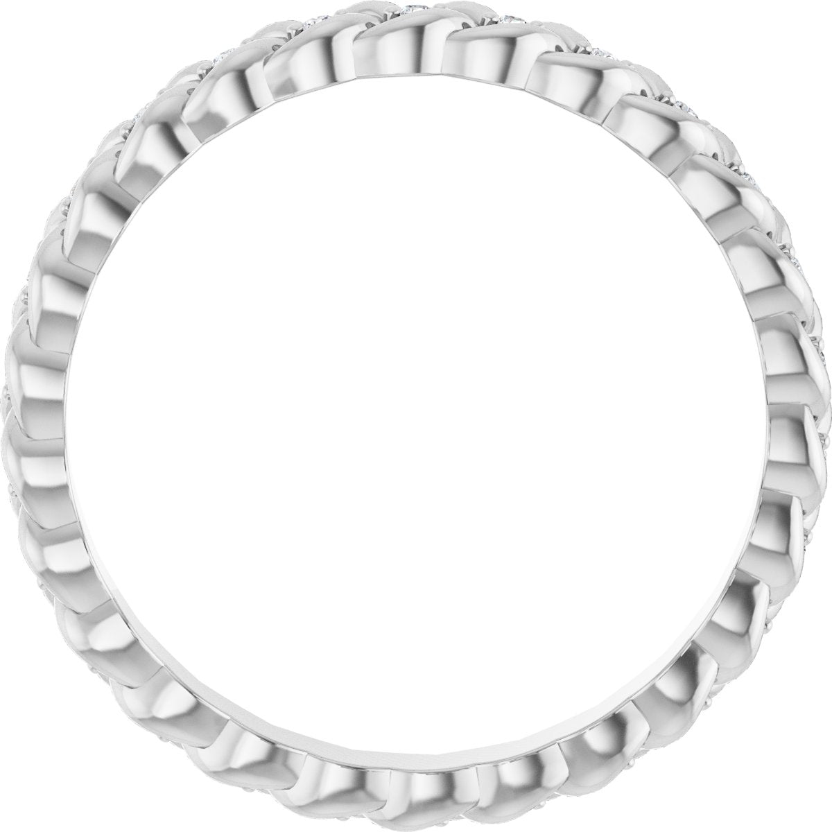 1/10 Ctw Lab-Grown Diamond Rope Band - White Gold - Lab Grown Diamond