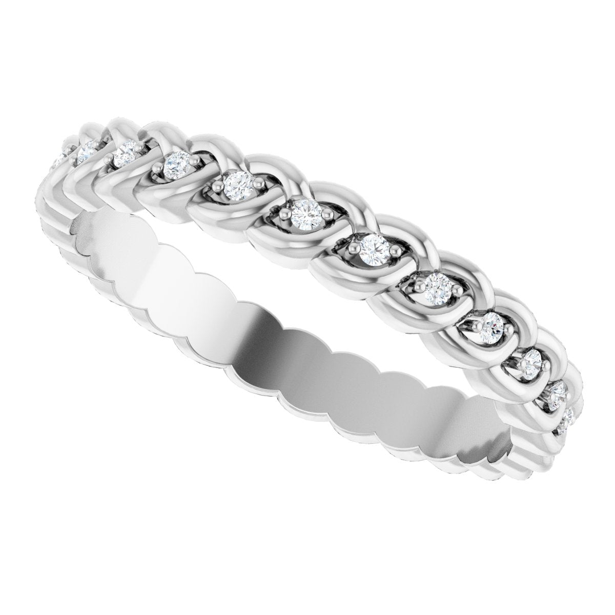 1/10 Ctw Lab-Grown Diamond Rope Band - White Gold - Lab Grown Diamond
