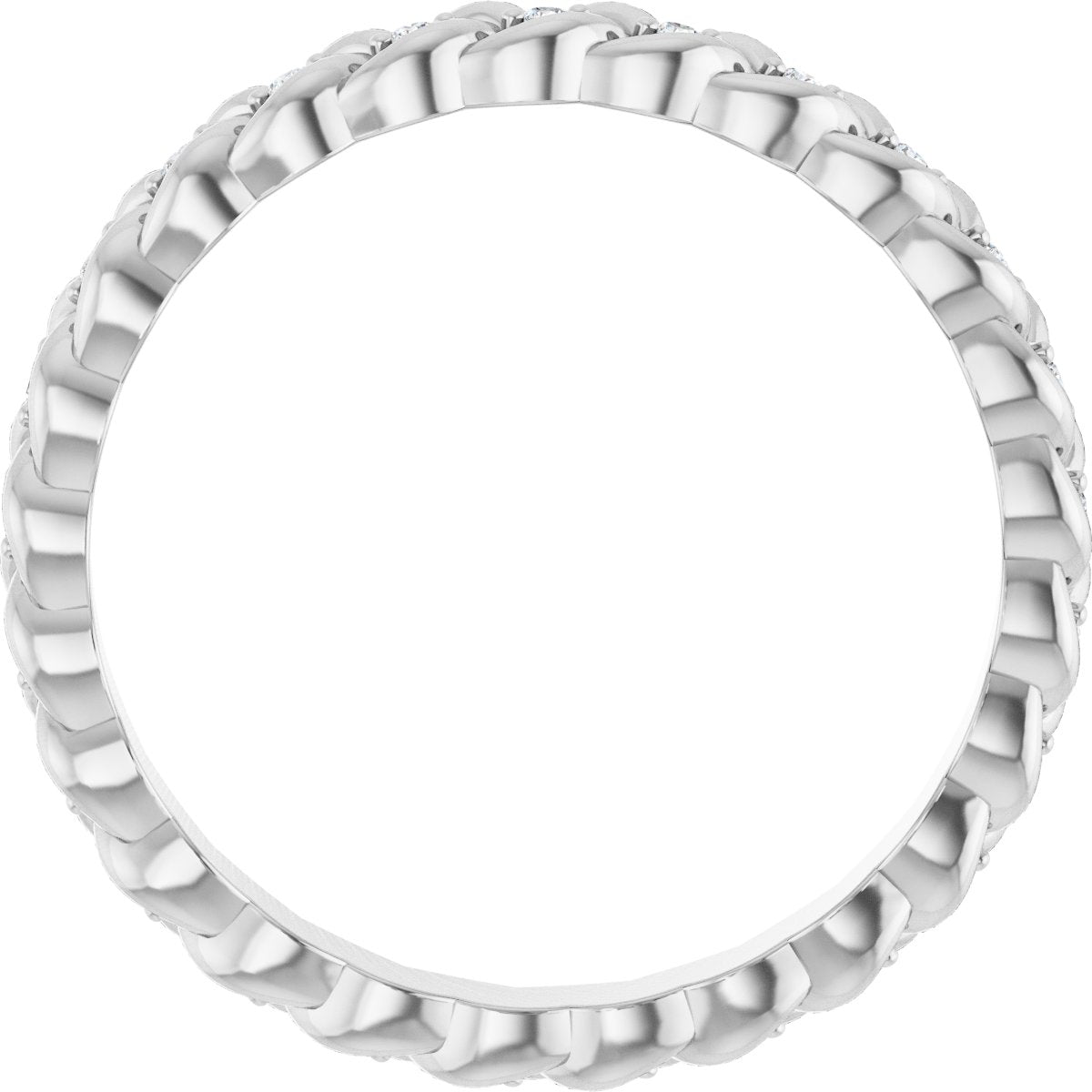 1/10 Ctw Lab-Grown Diamond Rope Band - White Gold - Lab Grown Diamond