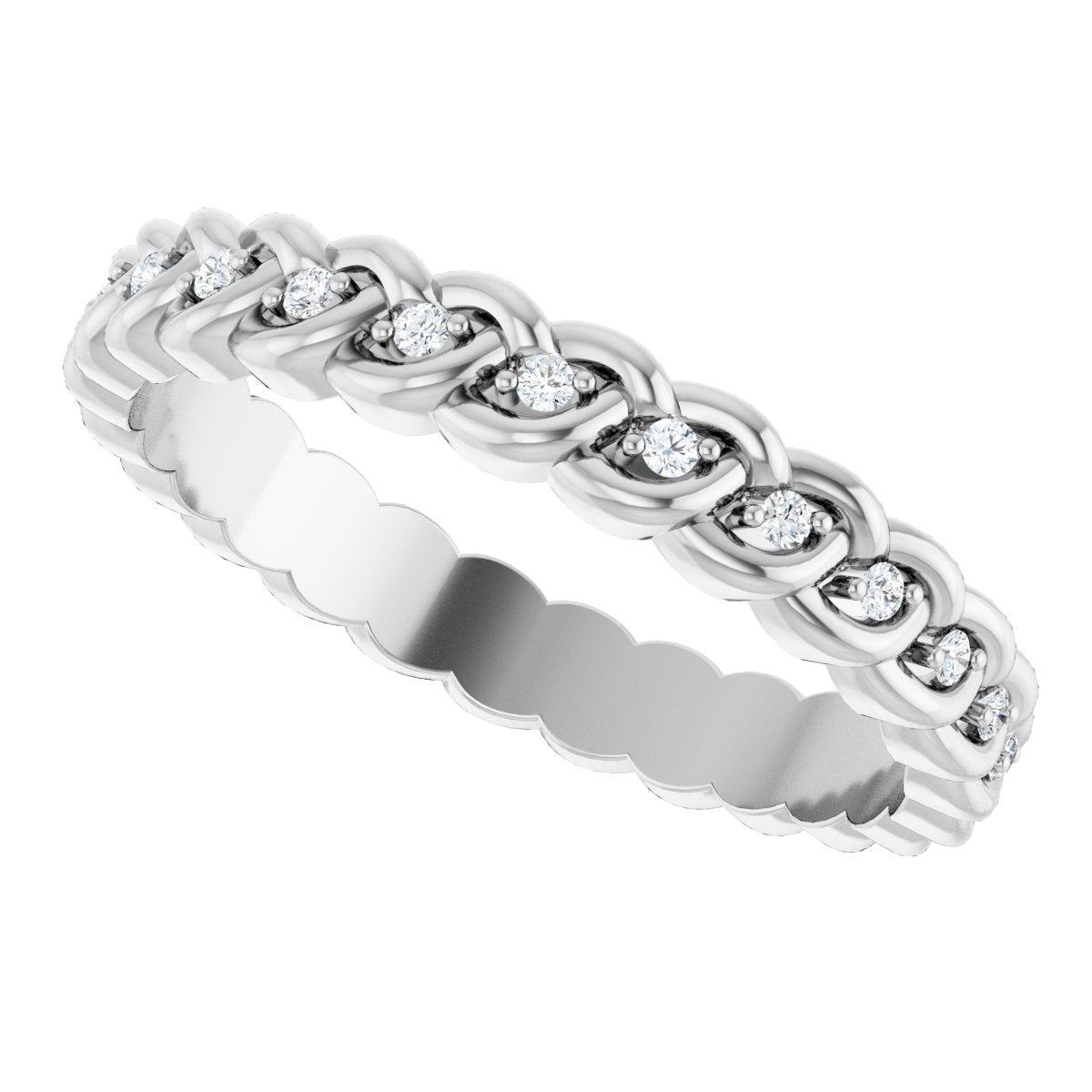 1/10 Ctw Lab-Grown Diamond Rope Band - White Gold - Lab Grown Diamond