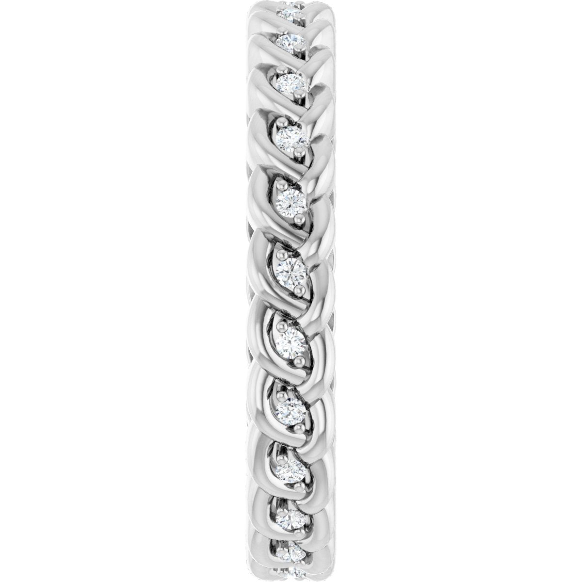 1/10 Ctw Lab-Grown Diamond Rope Band - White Gold - Lab Grown Diamond