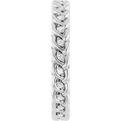 1/10 Ctw Lab-Grown Diamond Rope Band - White Gold - Lab Grown Diamond