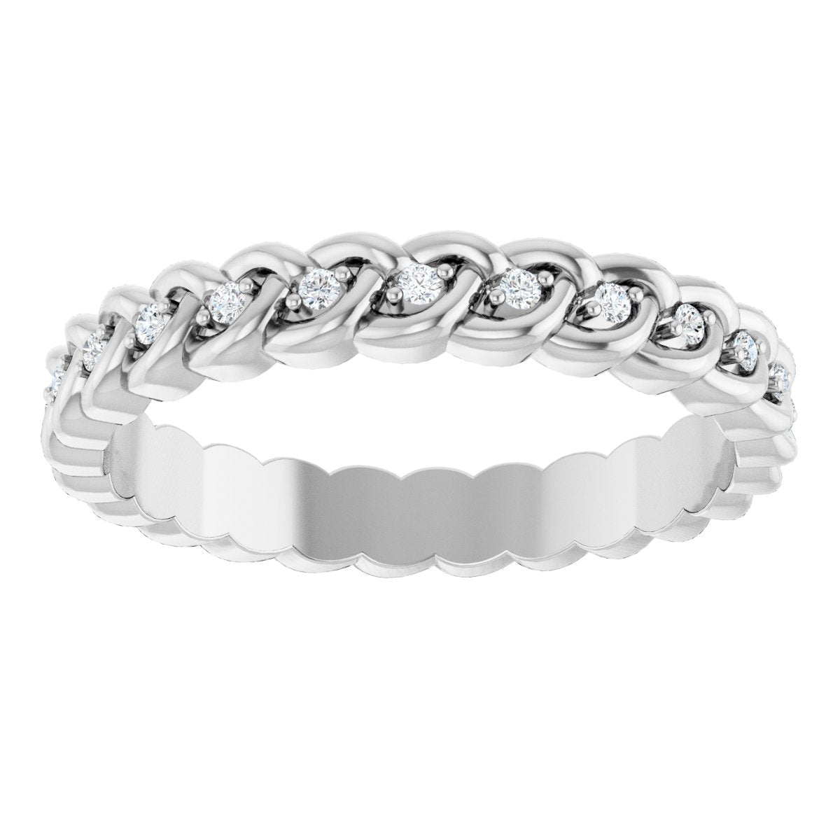 1/10 Ctw Lab-Grown Diamond Rope Band - White Gold - Lab Grown Diamond