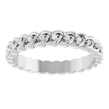 1/10 Ctw Lab-Grown Diamond Rope Band - White Gold - Lab Grown Diamond