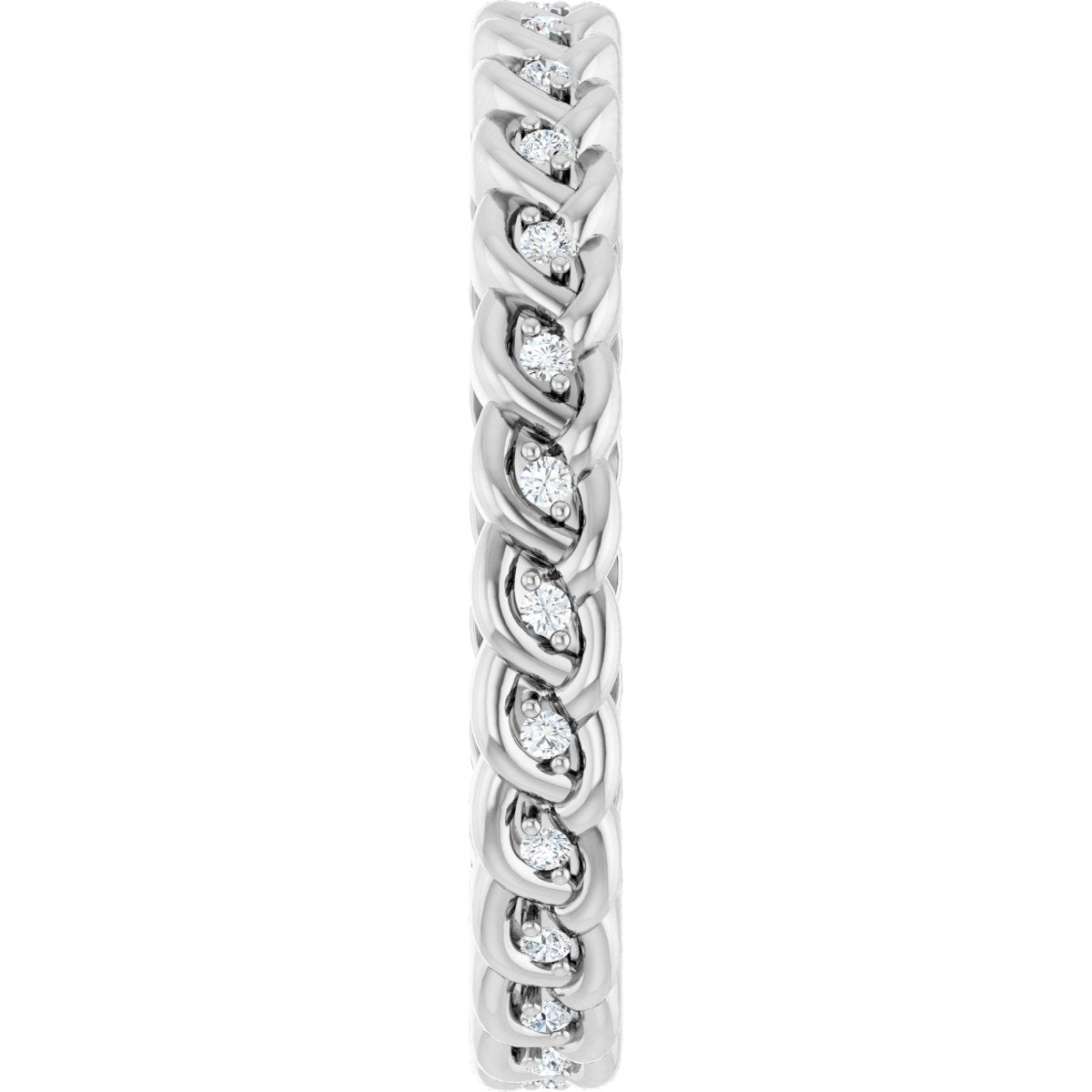 1/10 Ctw Lab-Grown Diamond Rope Band - White Gold - Lab Grown Diamond