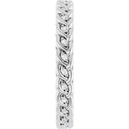 1/10 Ctw Lab-Grown Diamond Rope Band - White Gold - Lab Grown Diamond