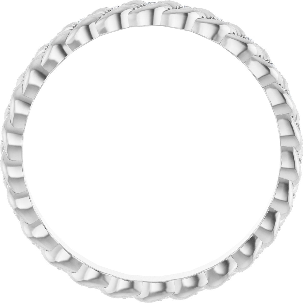 1/10 Ctw Lab-Grown Diamond Rope Band - White Gold - Lab Grown Diamond