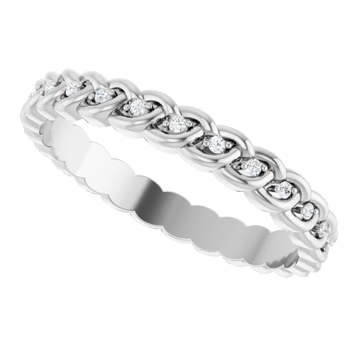 1/10 Ctw Lab-Grown Diamond Rope Band - White Gold - Lab Grown Diamond