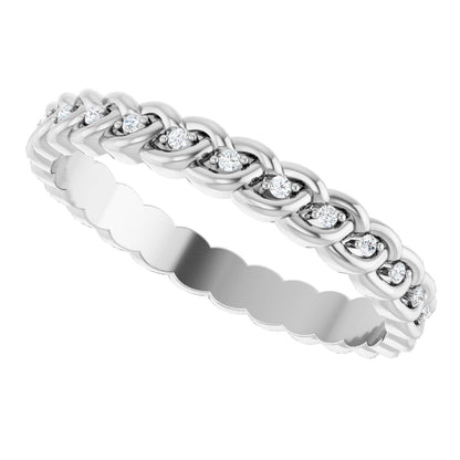 1/10 Ctw Lab-Grown Diamond Rope Band - White Gold - Lab Grown Diamond