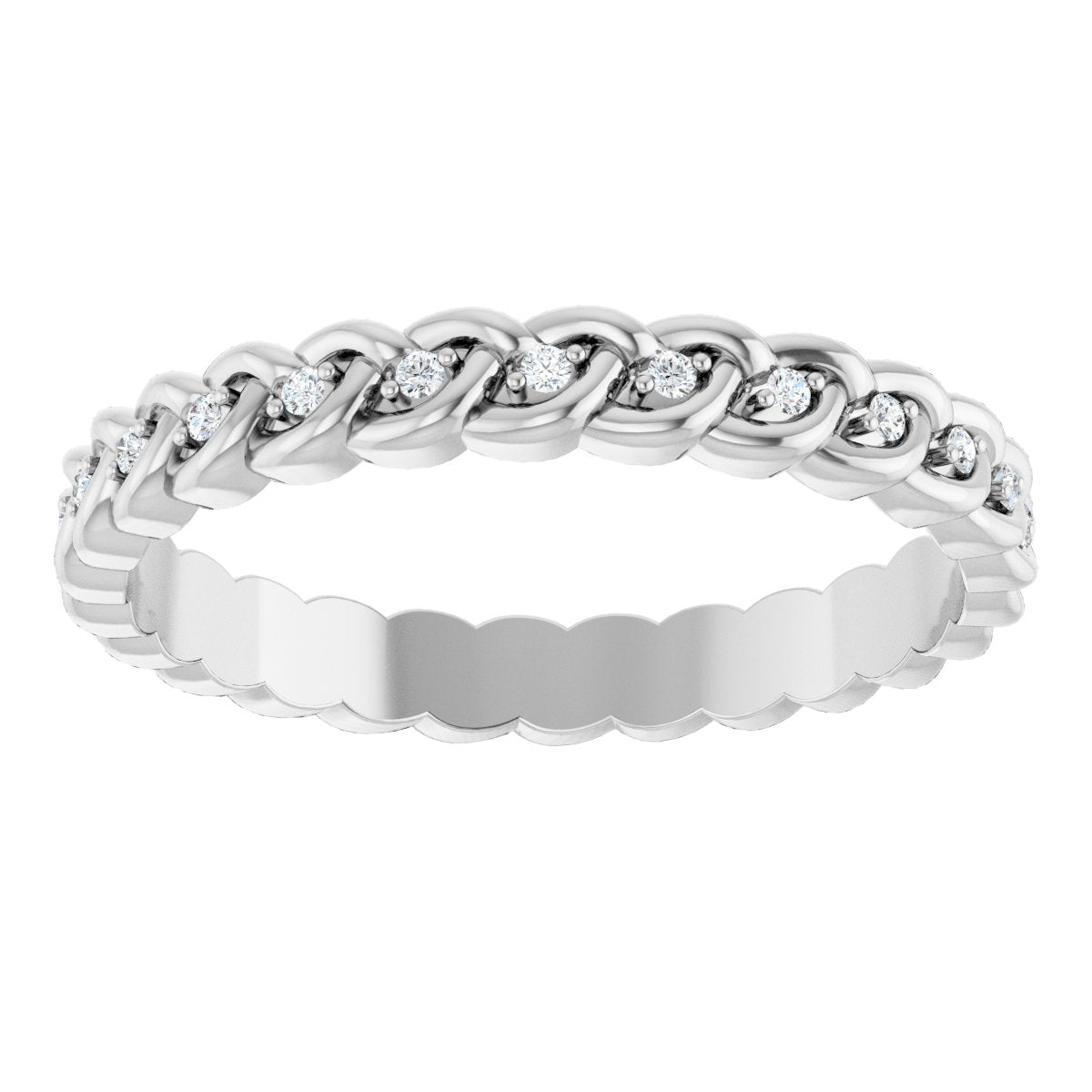 1/10 Ctw Lab-Grown Diamond Rope Band - White Gold - Lab Grown Diamond