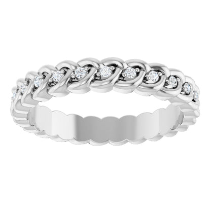 1/10 Ctw Lab-Grown Diamond Rope Band - White Gold - Lab Grown Diamond
