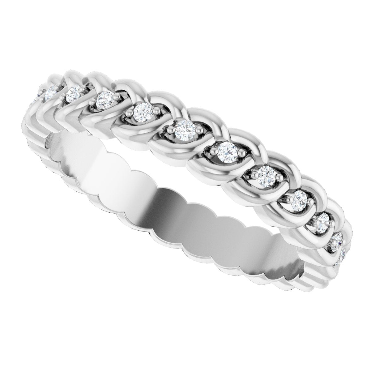 1/10 Ctw Lab-Grown Diamond Rope Band - White Gold - Lab Grown Diamond