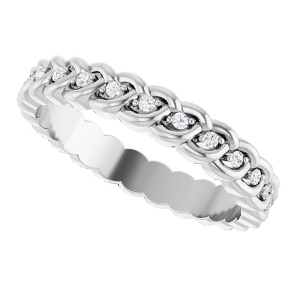 1/10 Ctw Lab-Grown Diamond Rope Band - White Gold - Lab Grown Diamond