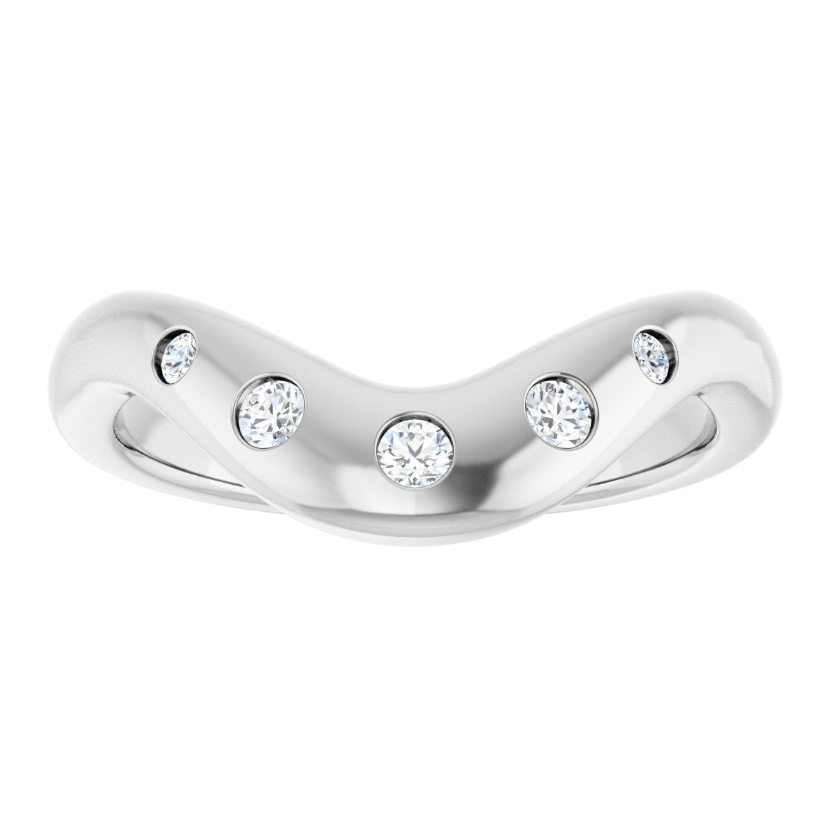 1/6 Ctw Lab-Grown Diamond Contour Band - White Gold - Lab Grown Diamond
