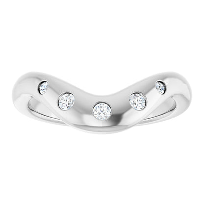 1/6 Ctw Lab-Grown Diamond Contour Band - White Gold - Lab Grown Diamond