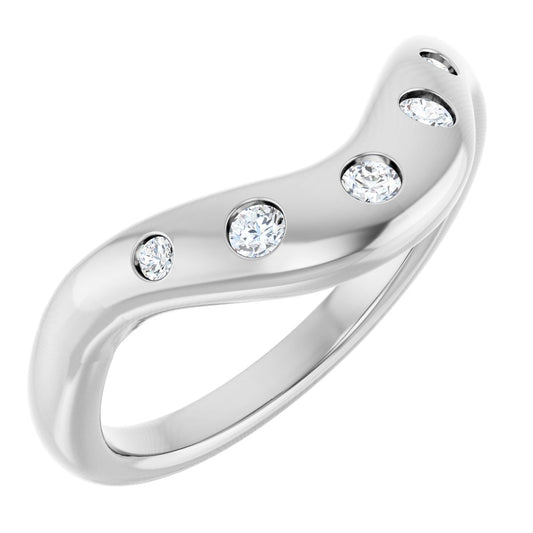 1/6 Ctw Lab-Grown Diamond Contour Band - White Gold - Lab Grown Diamond
