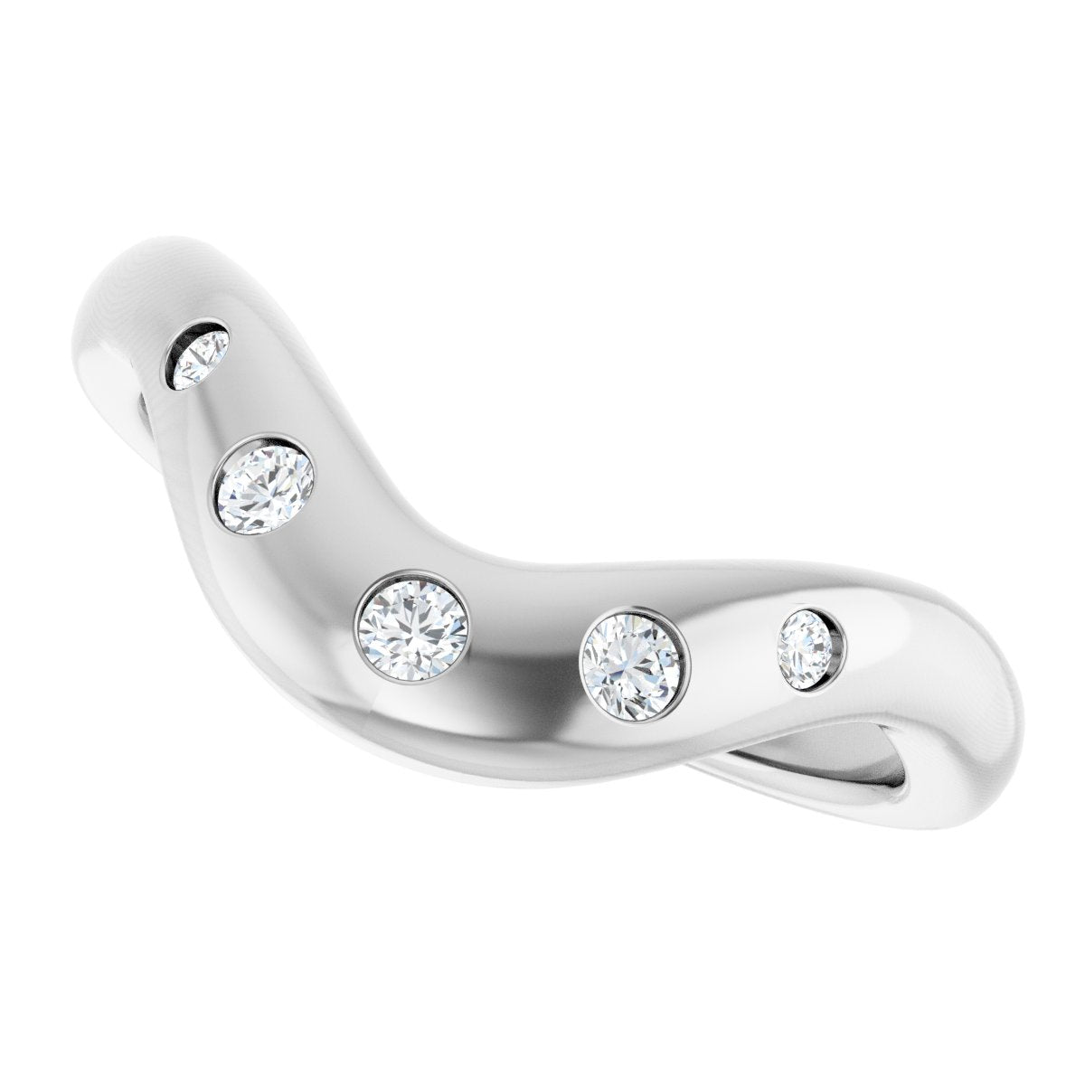 1/6 Ctw Lab-Grown Diamond Contour Band - White Gold - Lab Grown Diamond