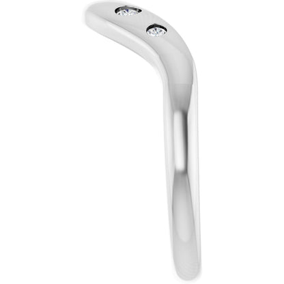 1/6 Ctw Lab-Grown Diamond Contour Band - White Gold - Lab Grown Diamond