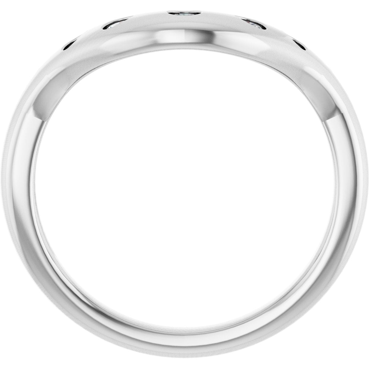1/6 Ctw Lab-Grown Diamond Contour Band - White Gold - Lab Grown Diamond