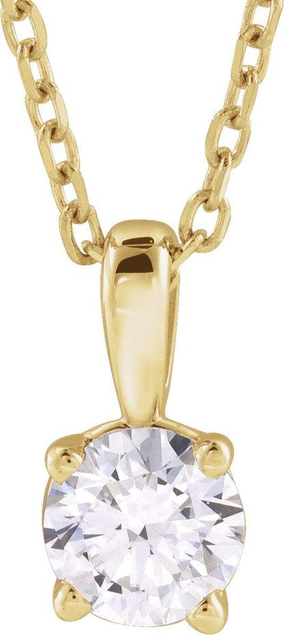 1/2 Ct Lab-Grown Diamond Solitaire 4-Prong Necklace
