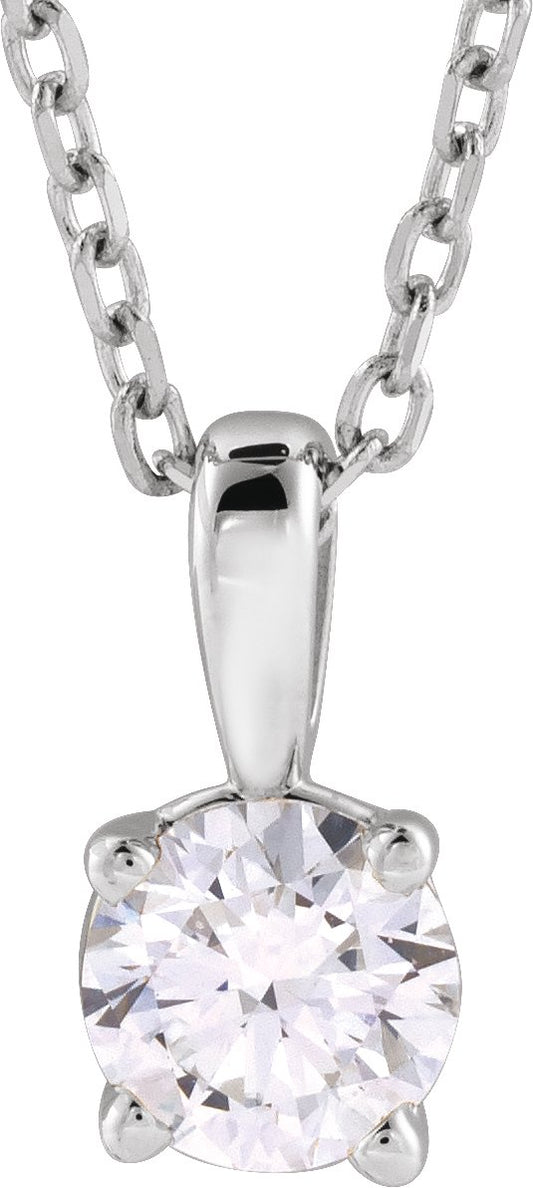 1 Ct Lab-Grown Diamond Solitaire 4-Prong Necklace - Lab Grown Diamond