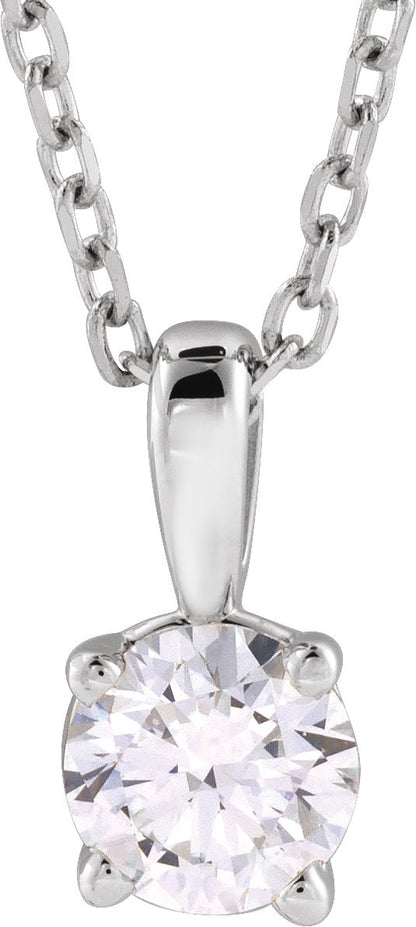 1/3 Ct Lab-Grown Diamond Solitaire 4-Prong Necklace - Lab Grown Diamond