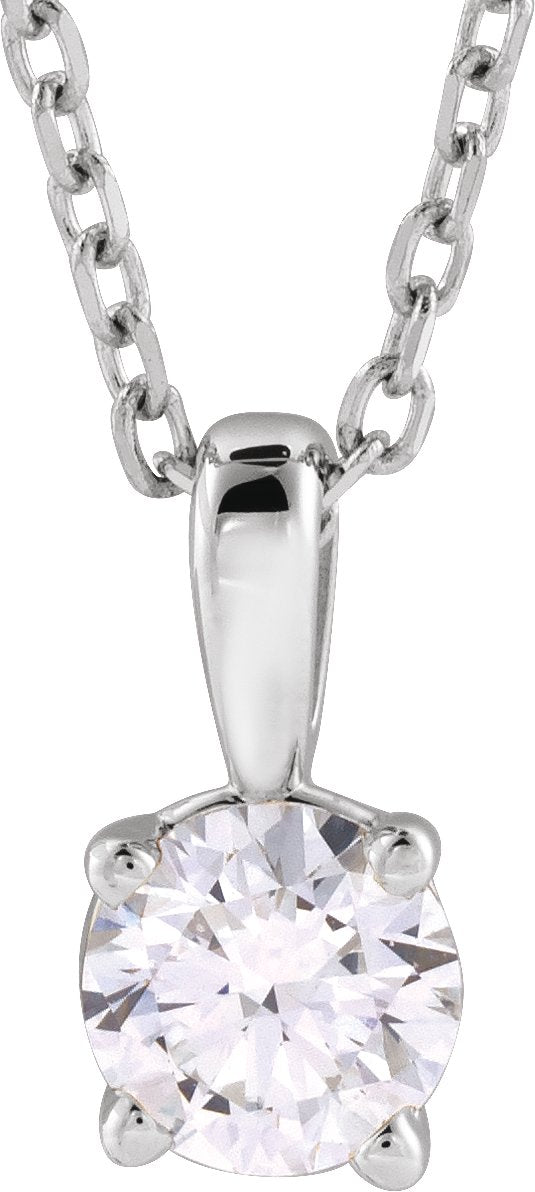 1/2 Ct Lab-Grown Diamond Solitaire 4-Prong Necklace - Lab Grown Diamond