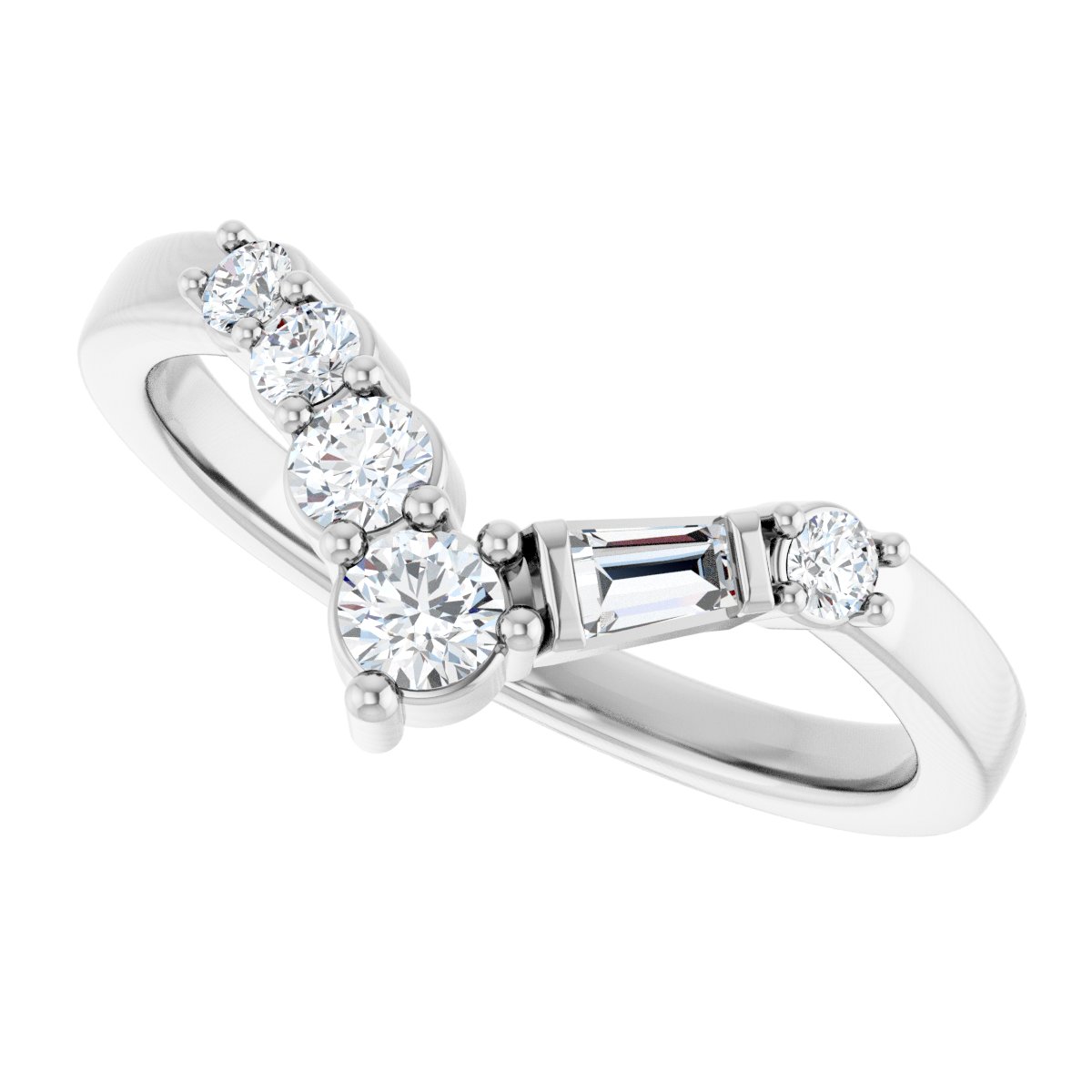 1/3 Ctw Lab-Grown Diamond Contour Band - White Gold - Lab Grown Diamond