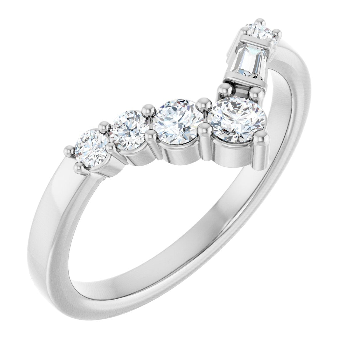 1/3 Ctw Lab-Grown Diamond Contour Band - White Gold - Lab Grown Diamond