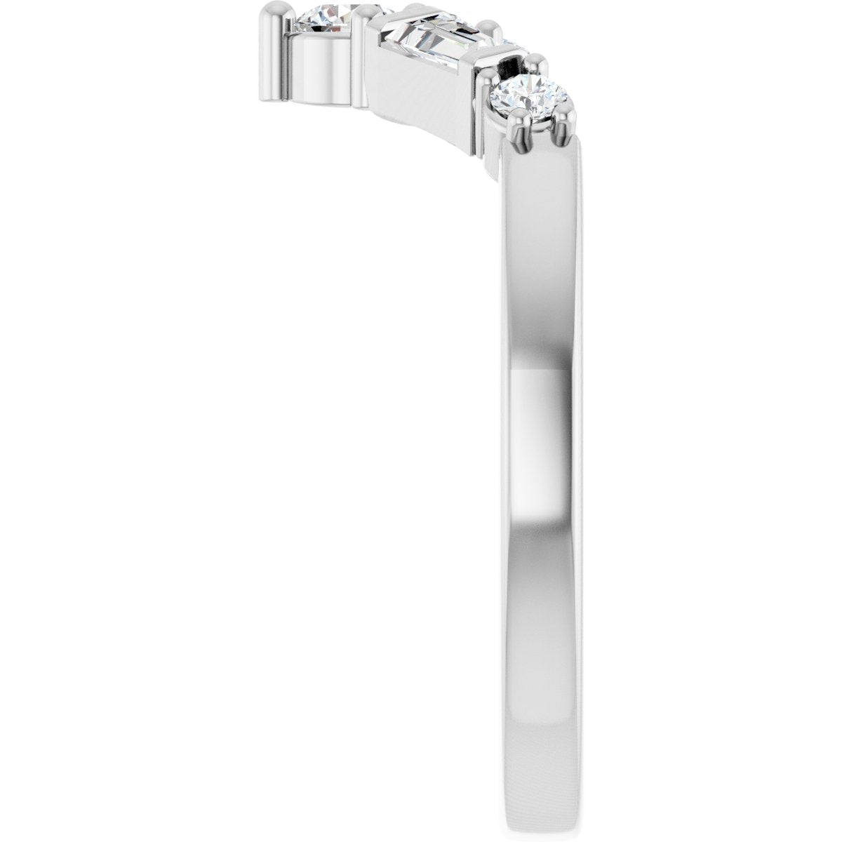 1/3 Ctw Lab-Grown Diamond Contour Band - White Gold - Lab Grown Diamond