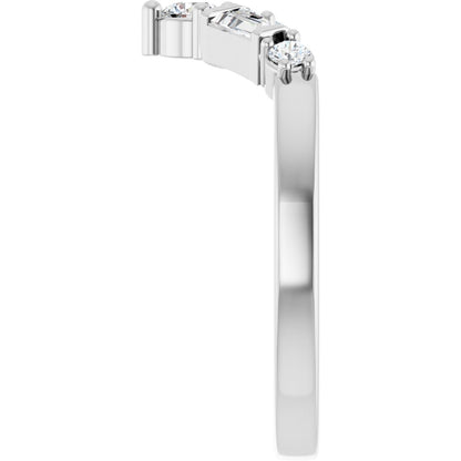 1/3 Ctw Lab-Grown Diamond Contour Band - White Gold - Lab Grown Diamond