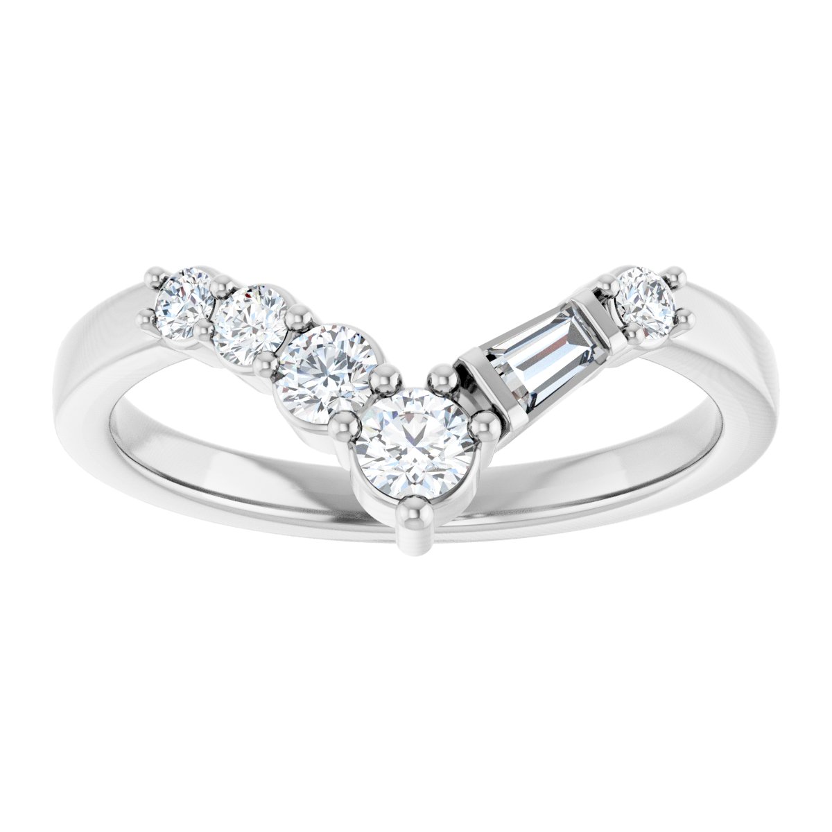 1/3 Ctw Lab-Grown Diamond Contour Band - White Gold - Lab Grown Diamond