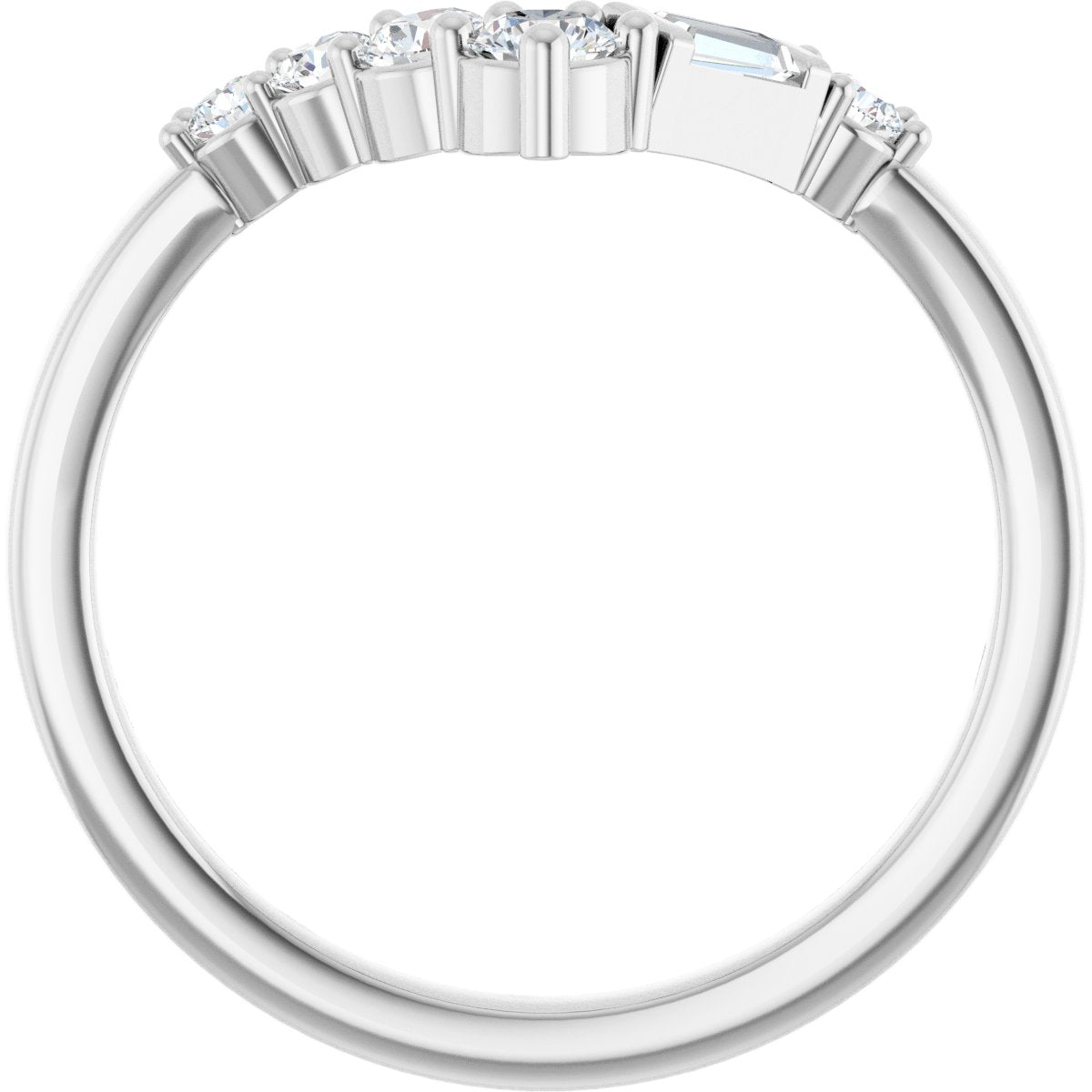 1/3 Ctw Lab-Grown Diamond Contour Band - White Gold - Lab Grown Diamond