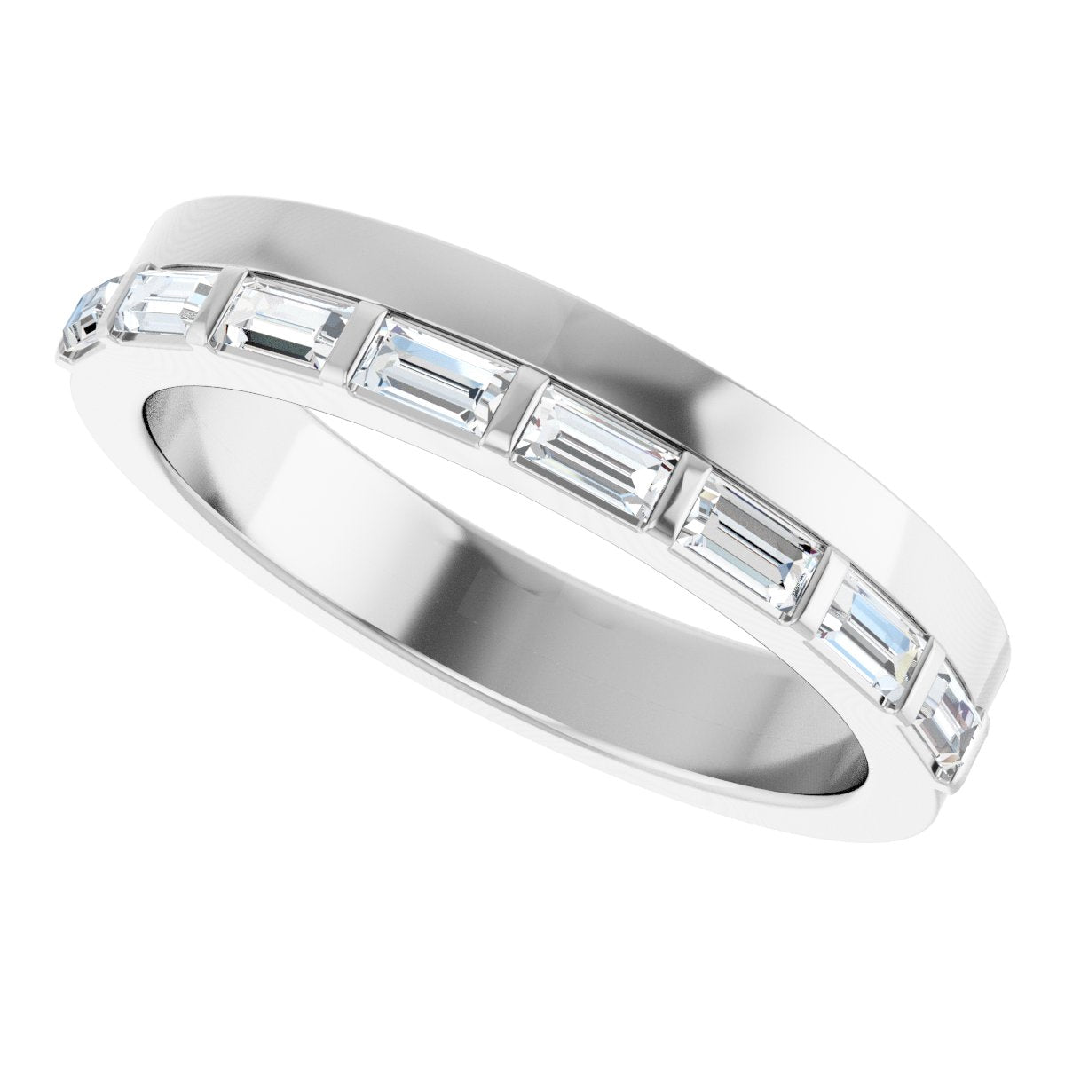 1/3 Ctw Straight Baguette Lab-Grown Diamond Anniversary Band - White Gold - Lab Grown Diamond
